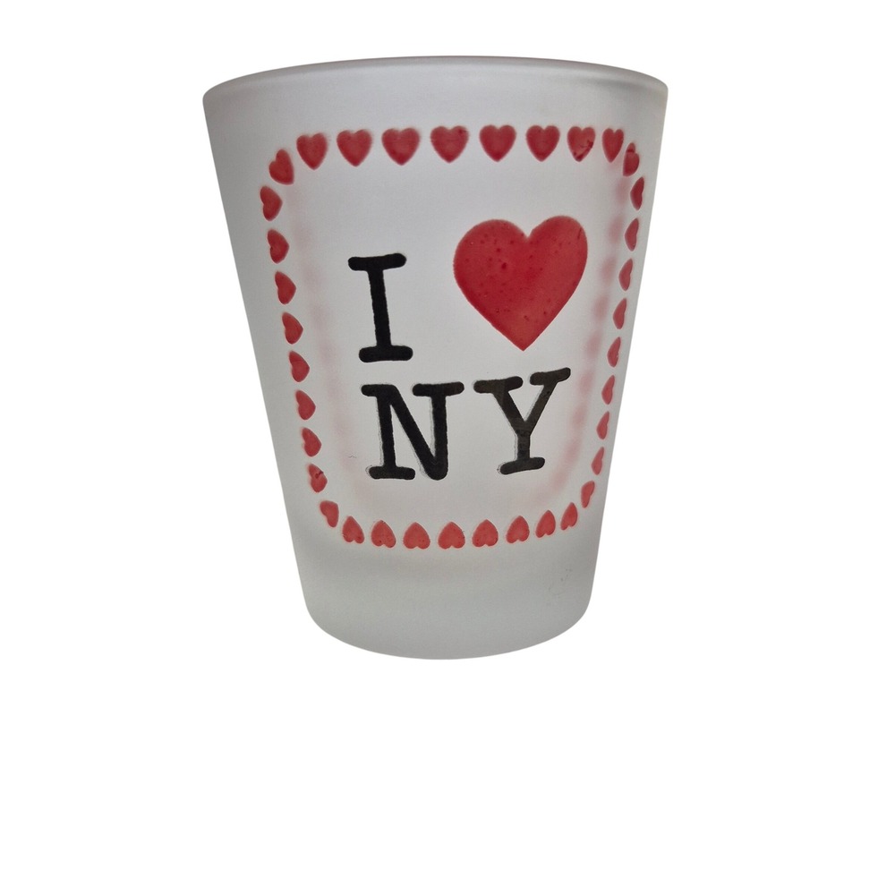 Shot Glass I Love NY Frosted Heart Souvenir